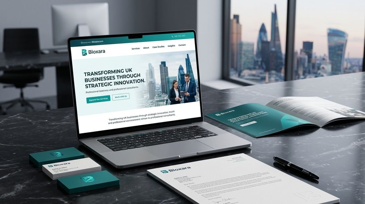 Bloxara website and brand identity presentation